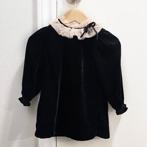 Janie and Jack The Velvet Ruffle Collar Dress 12-18m